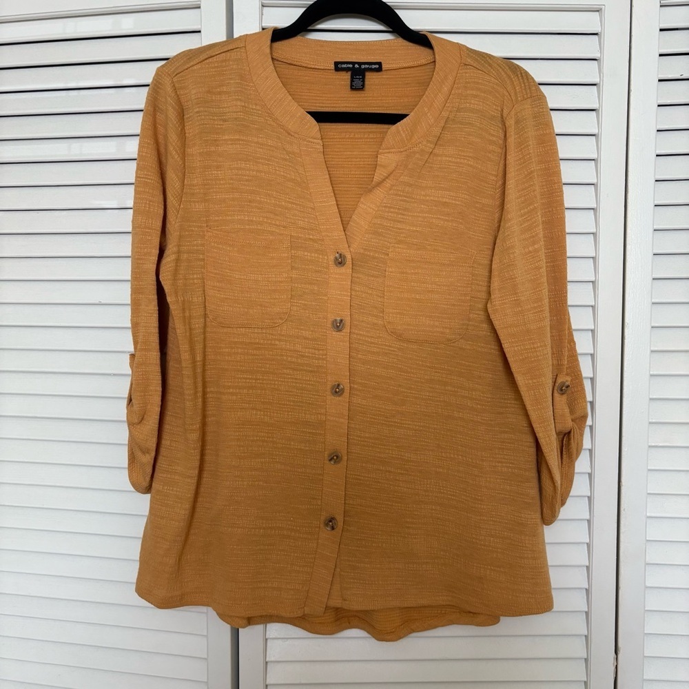 Yellow Button-Up Women's Top